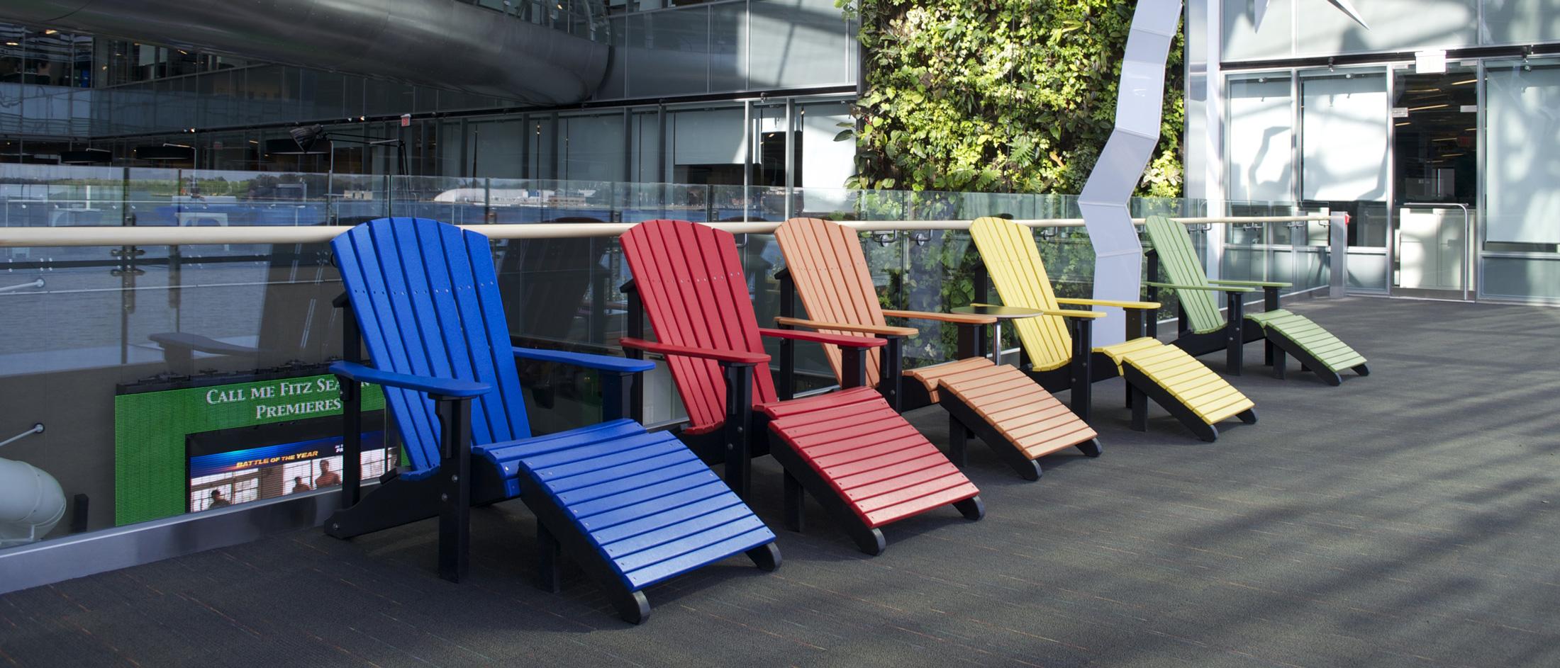 Patio chairs in different colours